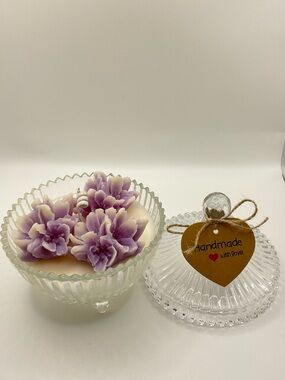 🕯️🌸Handmade scented Candle in Glass Jar